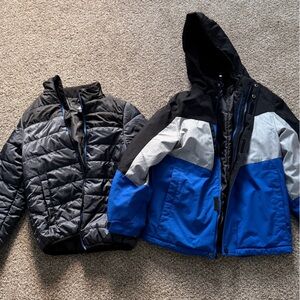 ZeroXposur Kids 10/12 Blue and Black Hooded Winter Jacket - Removable Liner